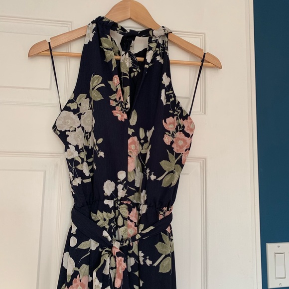 *SOLD FB* navy floral high neck maxi dress - Picture 6 of 7
